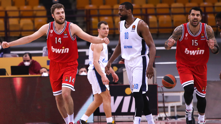 Με μεγάλη ανατροπή ο Ολυμπιακός, 75-61 τη Ζενίτ