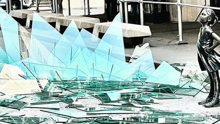 Σπασμένα γυαλιά γύρω από το «Άφοβο Κορίτσι» στη Γουόλ Στριτ