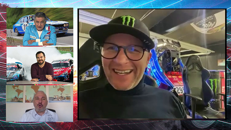 Δεξιά ο Petter Solberg και αριστερά οι Στράτος Φωτεινέλης, Στάθης Πετρόπουλος και Αντώνης Αργυρόπουλος