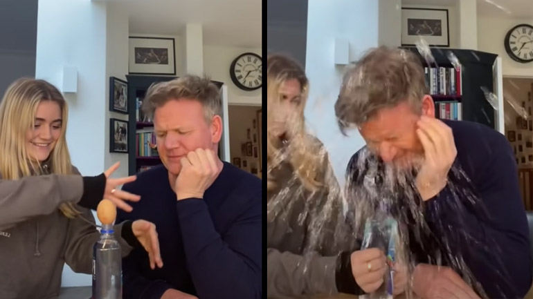 Ο σεφ Γκόρντον Ράμσεϊ μαθαίνει ένα τρικ από την κόρη του