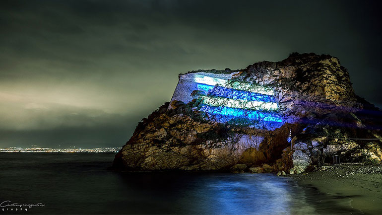 Ηράκλειο: Στα γαλανόλευκα το φρούριο Παλαιοκάστρου