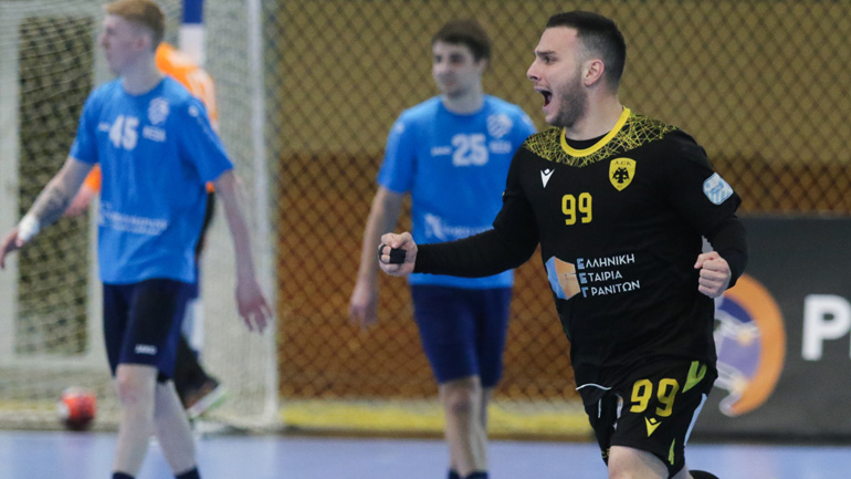 Χάντμπολ: Αγκαλιά με την πρόκριση στα ημιτελικά η ΑΕΚ, 30-21 την Νέβα