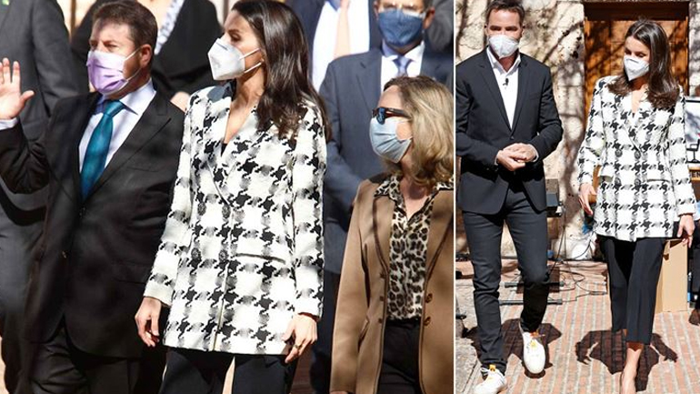 Η chic εμφάνιση της βασίλισσας Letizia που μας έπεισε να εντάξουμε το pied-de-poule στην γκαρνταρόμπα μας