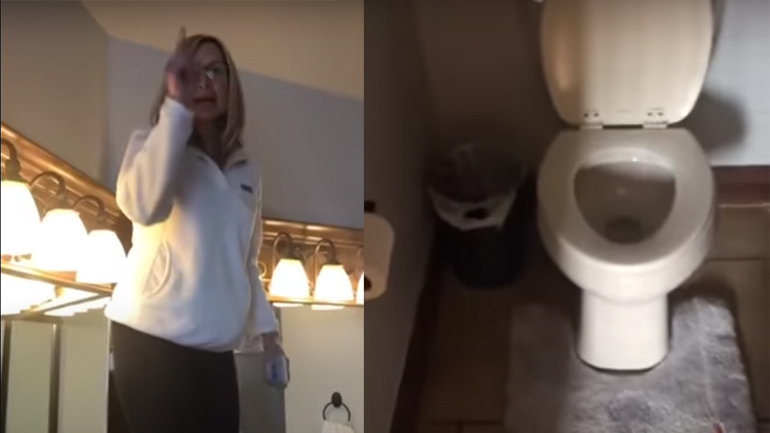 Ένας σκίουρος στην τουαλέτα