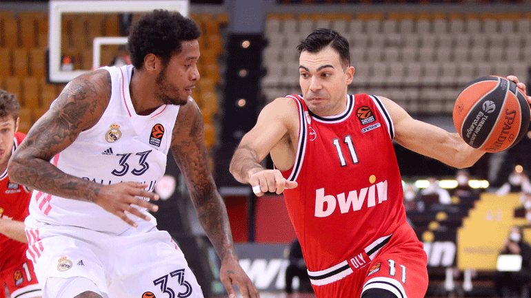 Λύγισε στη Μαδρίτη ο Ολυμπιακός, ηττήθηκε 72-63 από τη Ρεάλ