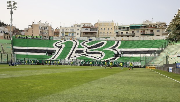 Η εντυπωσιακή εικόνα της νέας Θύρας 13 που ετοιμαζόταν εδώ και μια εβδομάδα από τους φίλους του Παναθηναϊκού.