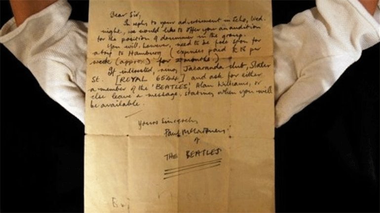 Επιστολές από την εποχή των Beatles σε δημοπρασία