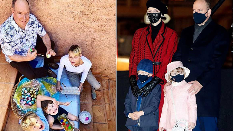 Δείτε τον πρίγκιπα Αλβέρτο και την Charlene να βάφουν με τα παιδιά τους πασχαλινά αυγά!