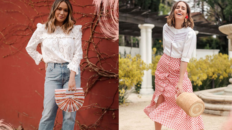 Η άνοιξη είναι εδώ και τα broderie anglaise tops έχουν την τιμητική τους