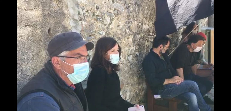 Η Βικτόρια Χίσλοπ κατά τη διάρκεια των γυρισμάτων