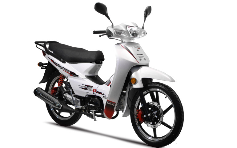 Οι κόκκινες δαγκάνες στα φρένα είναι το σήμα κατατεθέν του DY 125RS.