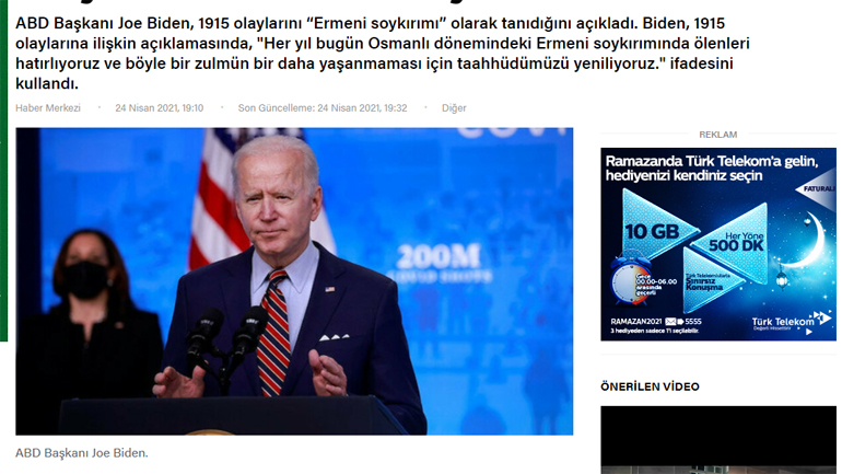 Οργισμένες αντιδράσεις του τουρκικού Τύπου για την αναγνώριση της Γενοκτονίας των Αρμενίων Οργισμένες αντιδράσεις του τουρκικού Τύπου για την αναγνώριση της Γενοκτονίας των Αρμενίων