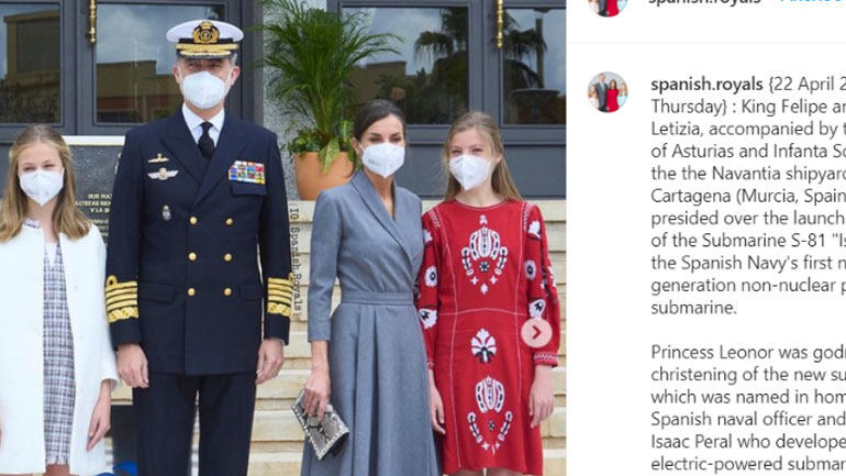 Η βασιλική οικογένεια της Ισπανίας στα εγκαίνια υποβρυχίου
