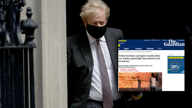 Αρνείται ο Τζονσον τις δηλώσεις για «πτώματα κατά χιλιάδες» – «Απόλυτα σκουπίδια» οι ισχυρισμοί της Daily Mail