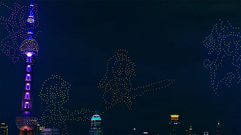 Φαντασμαγορικό σόου με drone στον ουρανό της Σανγκάης