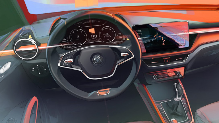 Τεράστιες ψηφιακές οθόνες για τη νέα Skoda Fabia Τεράστιες ψηφιακές οθόνες για τη νέα Skoda Fabia