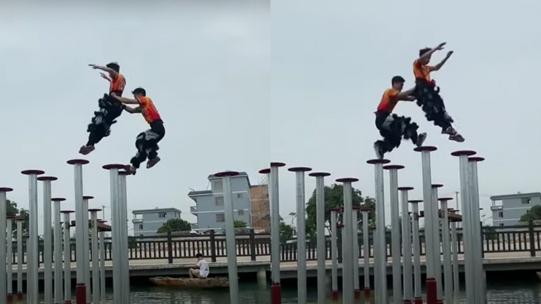 Ο χορός του λιονταριού σε δοκούς