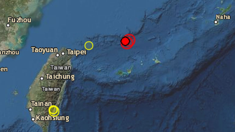 Σεισμός 5.8 Ρίχτερ βορειοανατολικά της Ταϊβάν
