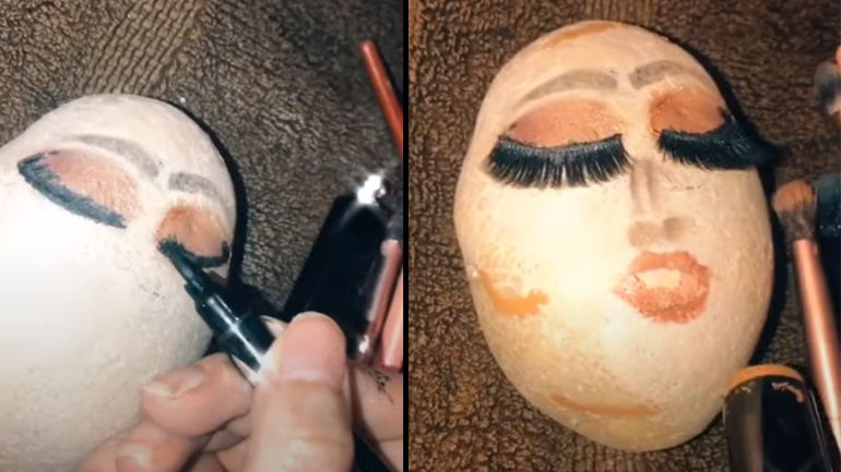 Μακιγιάζ σε μια πατάτα