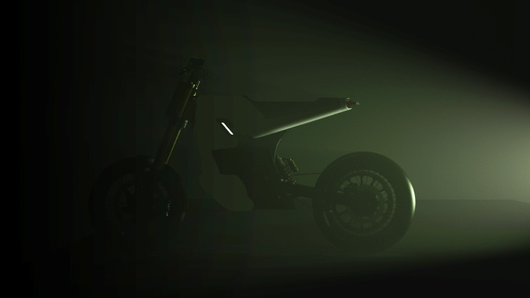 Αχνά φαίνεται το ηλεκτρικό scrambler της DAB Motors.