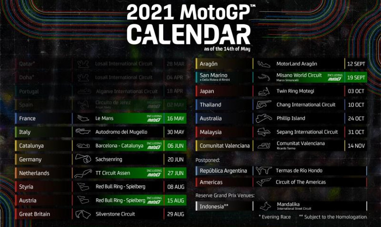 Το νέο αγωνιστικό ημερολόγιο του 2021 χωρίς τον αγώνα της Φινλανδίας.