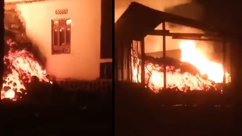 Λάβα «καταπίνει» σπίτια (Κονγκό) Λάβα «καταπίνει» σπίτια (Κονγκό)