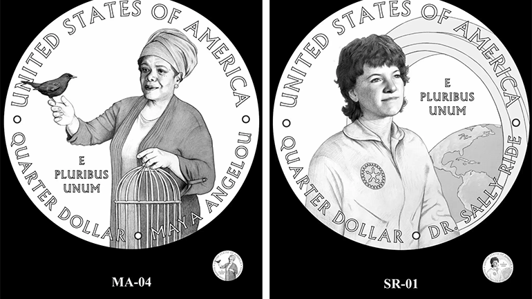 Η ποιήτρια Maya Angelou και η αστροναύτης Sally Ride σε νομίσματα των ΗΠΑ
