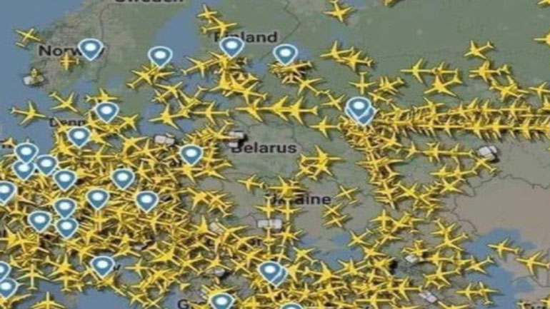 Μετά τις κυρώσεις, κανένα αεροπλάνο δεν πετάει στον ουρανό της Λευκορωσίας Μετά τις κυρώσεις, κανένα αεροπλάνο δεν πετάει στον ουρανό της Λευκορωσίας