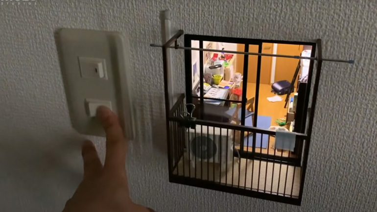 Δωμάτιο μινιατούρα στον τοίχο