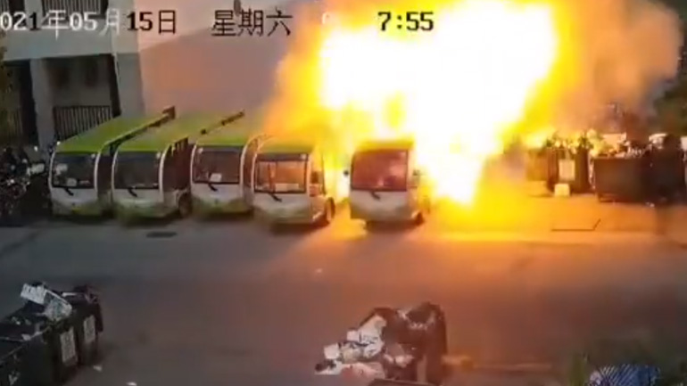 Έκρηξη ηλεκτρικού λεωφορείου