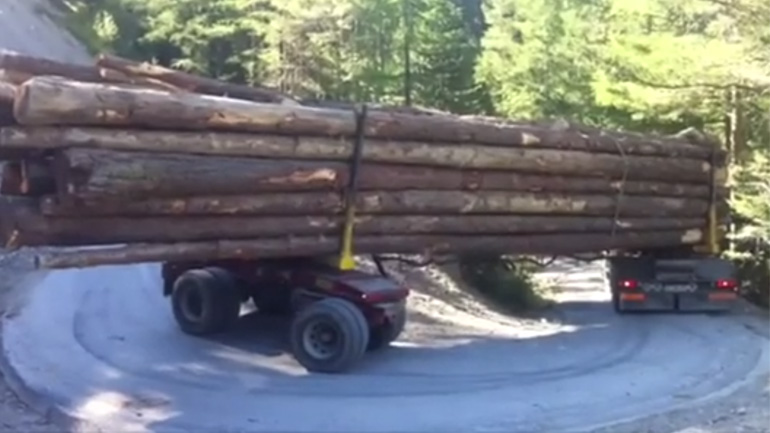 Μεταφορά κορμών σε ένα βουνό