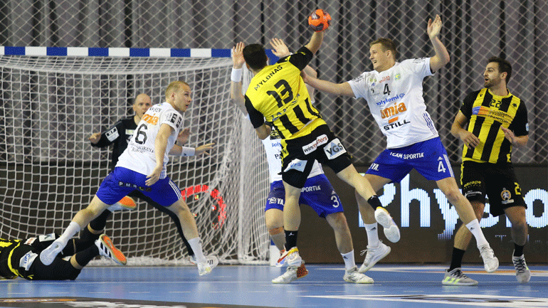 European Cup: «Αγκαλιά» με τον τίτλο η ΑΕΚ, 30-26 την Ίσταντς στον πρώτο τελικό