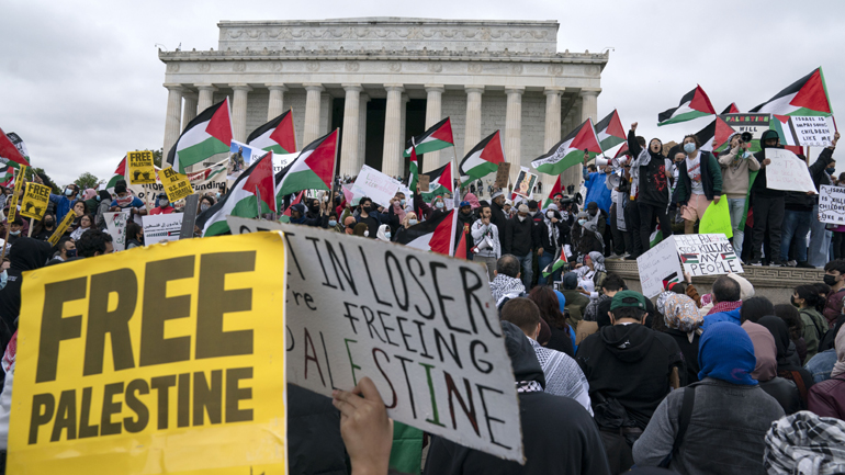 ΗΠΑ: Διαδήλωση υπέρ των Παλαιστινίων στην Ουάσινγκτον
