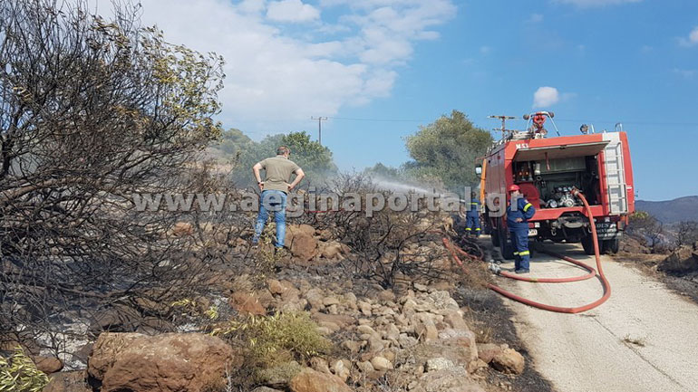 Οριοθετήθηκε η πυρκαγιά στην Αίγινα