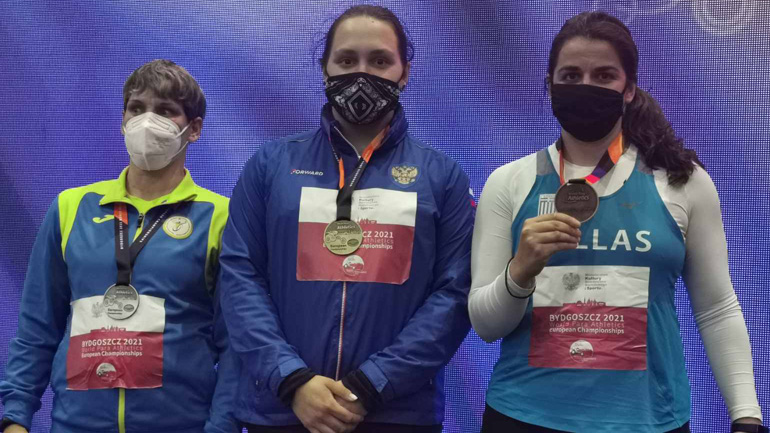 Ευρωπαϊκό Πρωτάθλημα στίβου «Μπιντγκόζ 2021» : Χάλκινο μετάλλιο για την Μαντούδη στη σφαίρα, «χάλκινος» ο Κωνσταντινίδης στην κορίνα