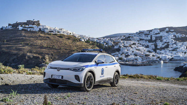 Με το ηλεκτρικό ID.4 θα κάνει περιπολία η αστυνομία του νησιού.
