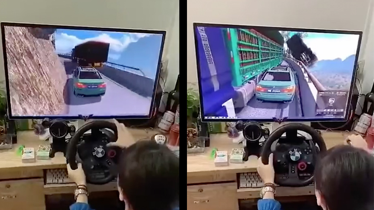 Γυναίκα οδηγός σε βιντεοπαιχνίδι