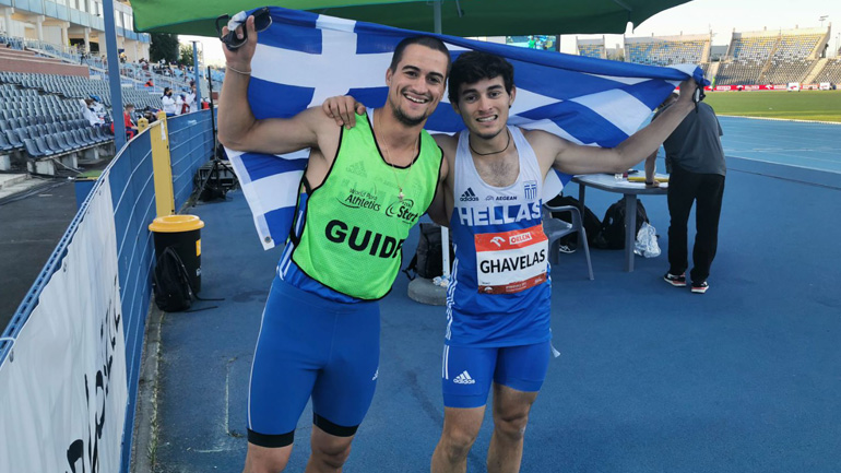 Πρωταθλητής Ευρώπης ο Γκαβέλας στα 100μ. Τ11 με guide τον Σωτήρη Γκαραγκάνη