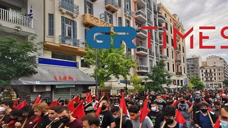 Θεσσαλονίκη: Διαμαρτυρία φοιτητών για την αστυνομία στο ΑΠΘ