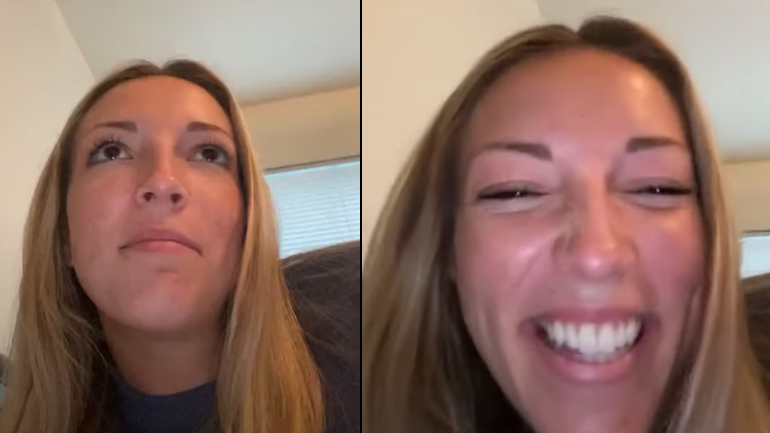 Γυναίκα κινεί τα μάτια της σε αντίθετες κατευθύνσεις