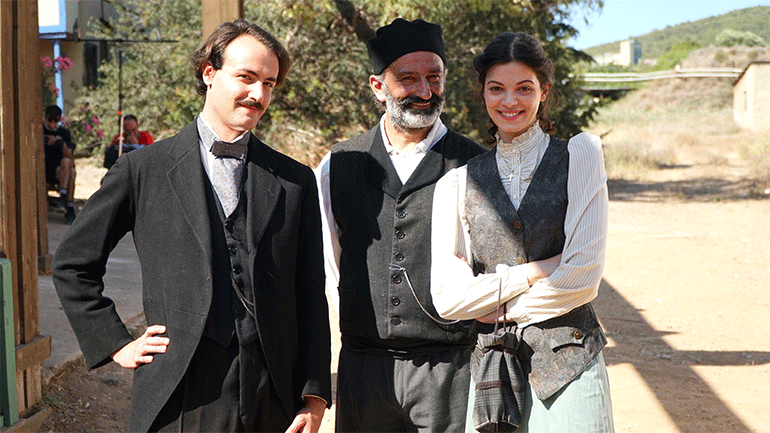 Από αριστερά, ο Μανώλης Μαμαλάκης, ο Παύλος Κουρτίδης και η Τζένη Καζάκου