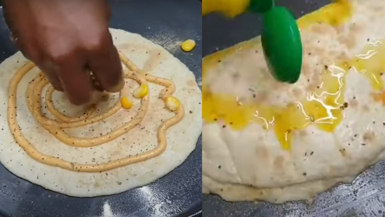 Σεφ φτιάχνει σκορδόψωμο με γέμιση τυριού