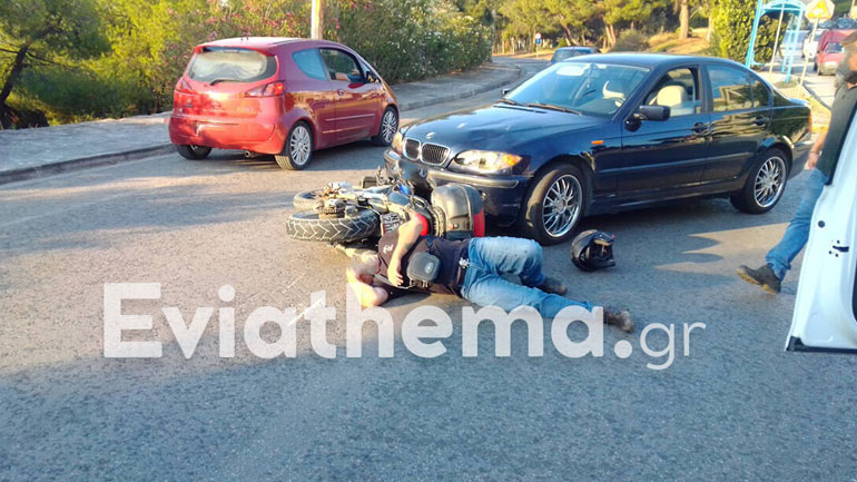 Σοβαρό τροχαίο ατύχημα στη Χαλκίδα: Σφοδρή σύγκρουση ΙΧ με μηχανή