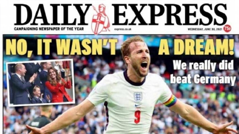 Διθυραμβικά τα πρωτοσέλιδα του αγγλικού Τύπου για τη νίκη-πρόκριση επί της Γερμανίας
