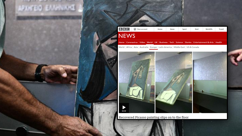 Έπεσε… ο Πικάσο στη συνέντευξη Τύπου του Χρυσοχοΐδη  – Η γκάφα που έφτασε ως το BBC