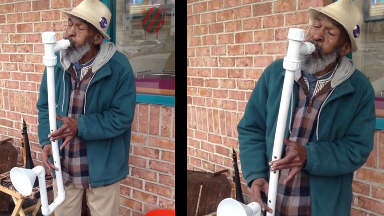 Σαξόφωνο από σωλήνες PVC