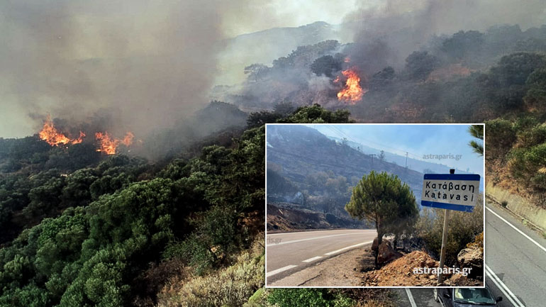 Εκτός ελέγχου η φωτιά στη Χίο