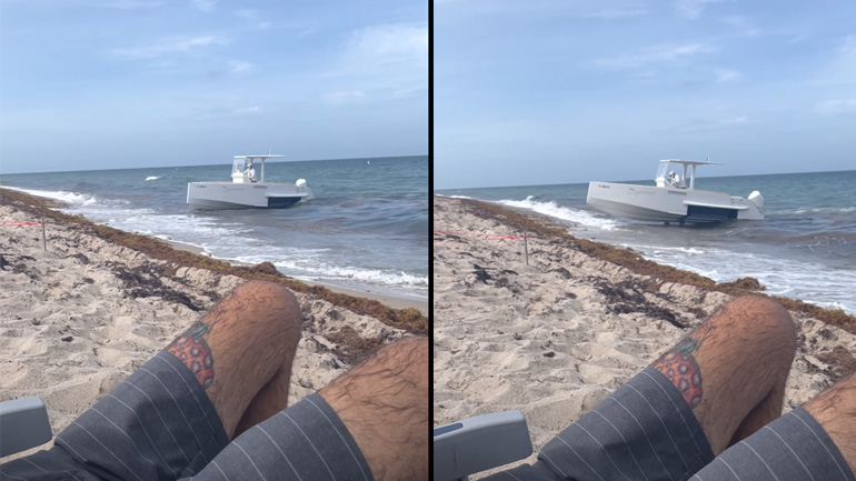 Σκάφος κινείται στη στεριά