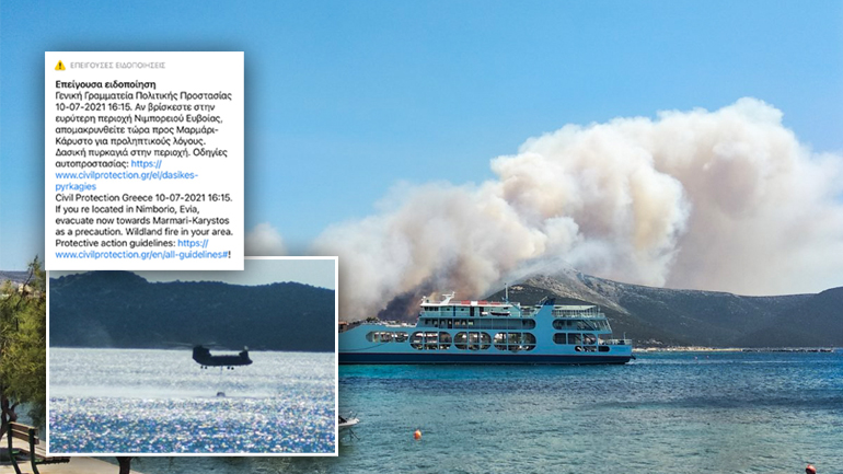 Φωτιά ξέσπασε στα Στύρα Ευβοίας