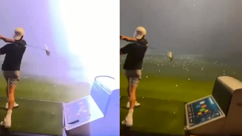 Κεραυνός χτυπά ένα μπαλάκι του γκολφ στον αέρα